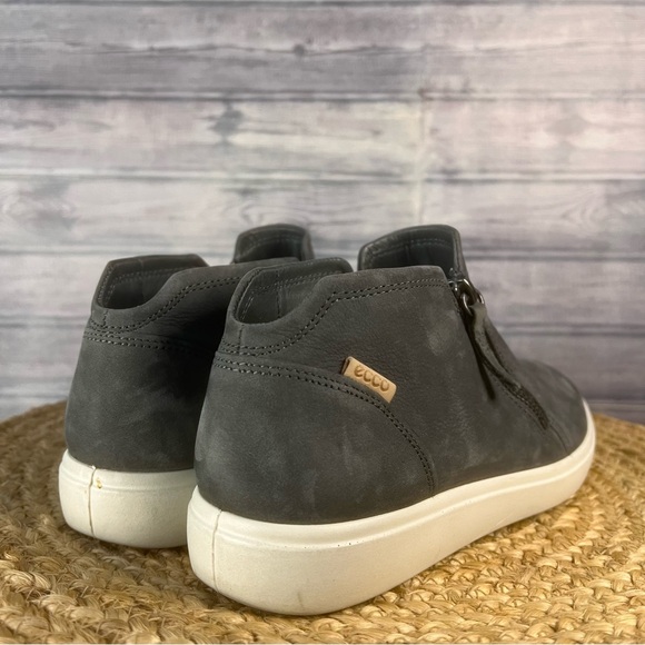 ECCO Soft 7 Nubuck Zip Bootie Women's Sneakers Size 10-10.5 Euro 41 Grey NWOB - Picture 7 of 15